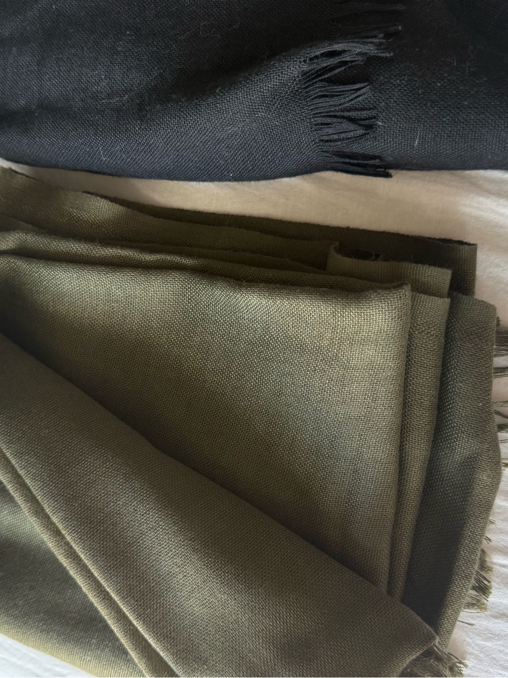 Olive Green and Black scarves hijabs shawls - Picture 4 of 5